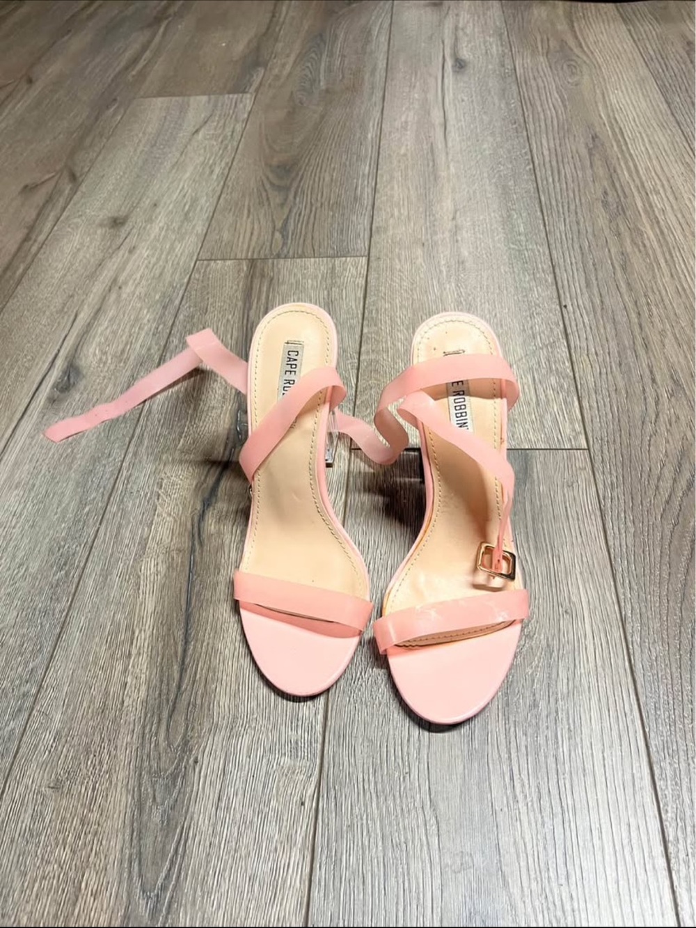 Cape Robbin Blush Pink Ankle Tie Block Heels